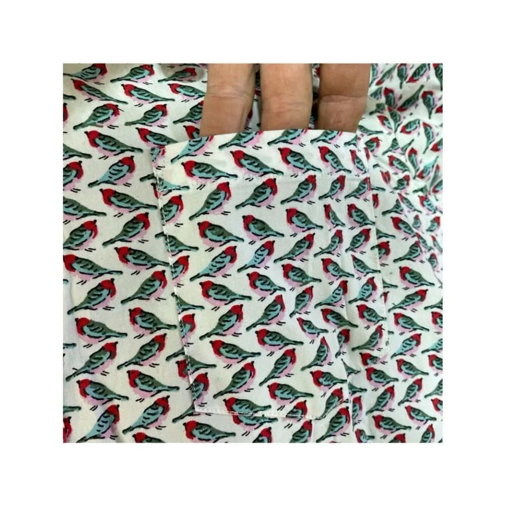 J.Crew Flex Men's XL Shirt Slim Bird All over Print Cotton Short sleeve